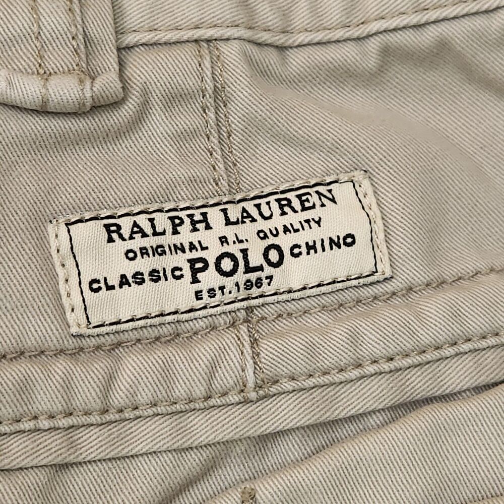 VTG Polo Ralph Lauren Cargo Shorts Men's 40 Beige Tan Stone 90's Y2K Baggy 10" - Picture 5 of 6